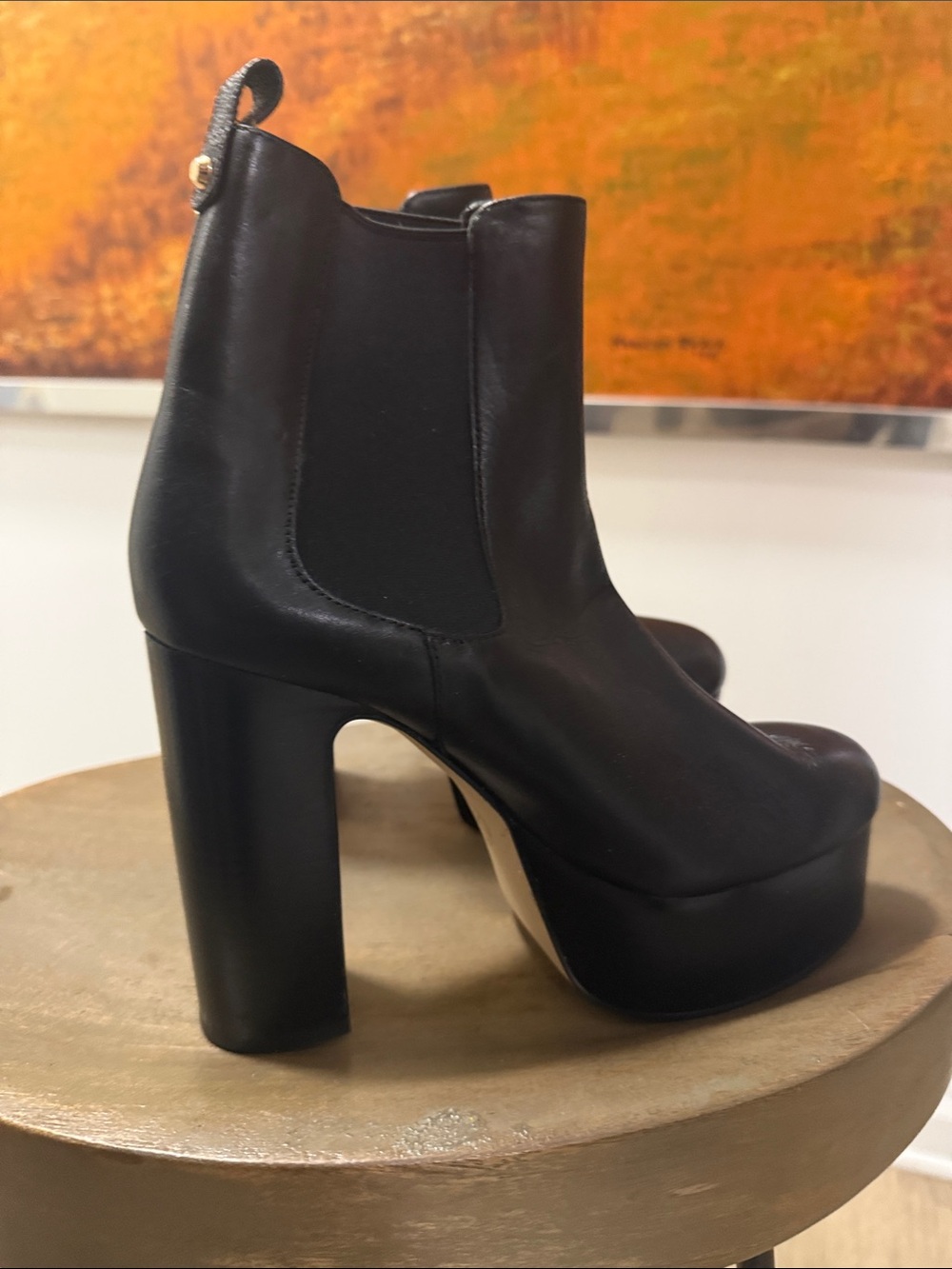 Michael Kors Black Platform Chelsea Ankle Boots